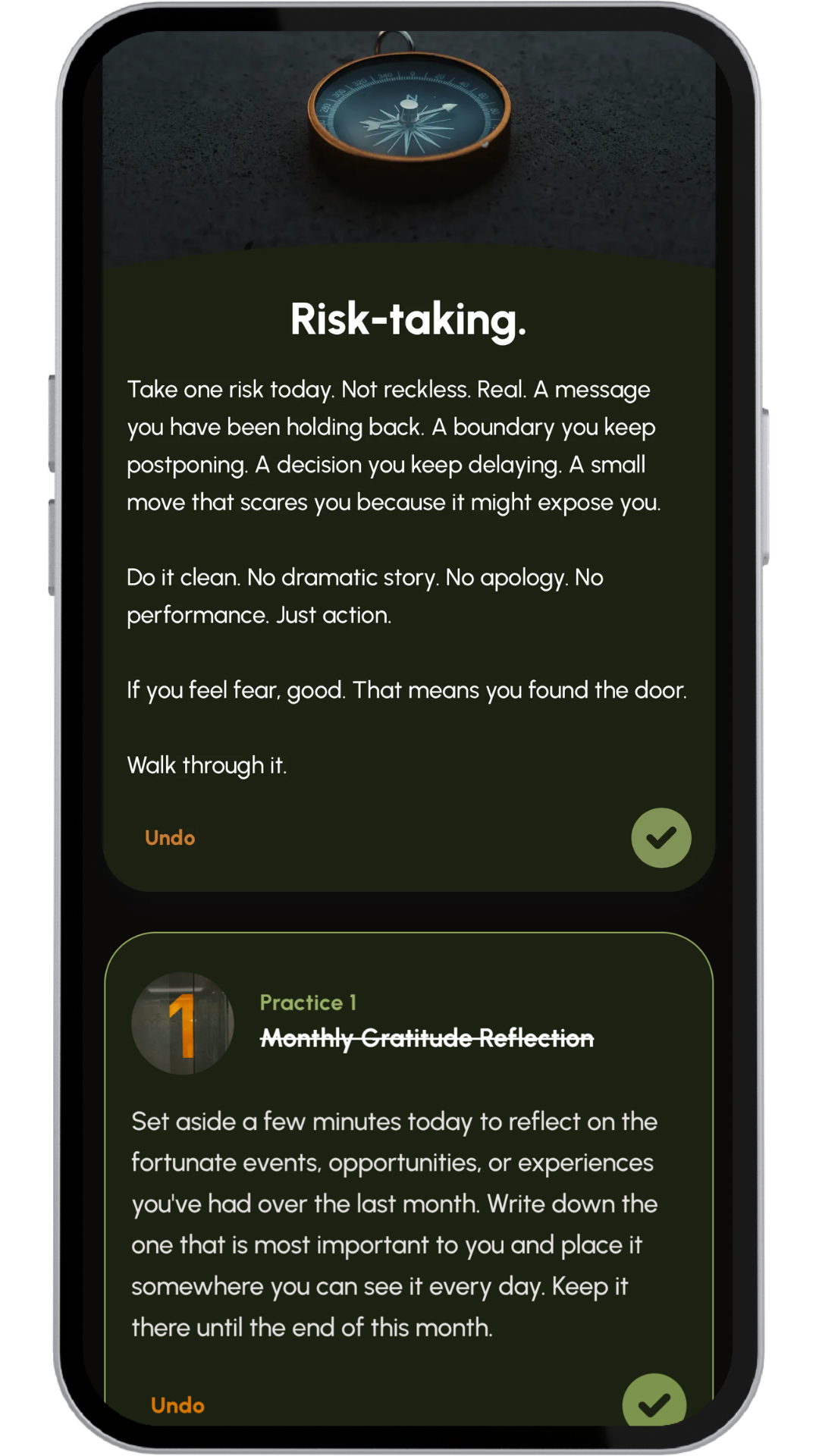Mindberg daily shadow work exercise screen