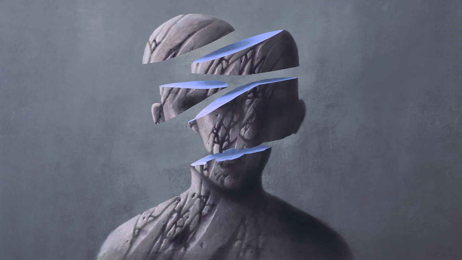 Fragmented human sculpture representing multiple Jungian archetypal patterns
